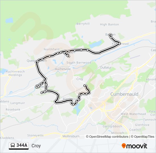 344A Bus Line Map