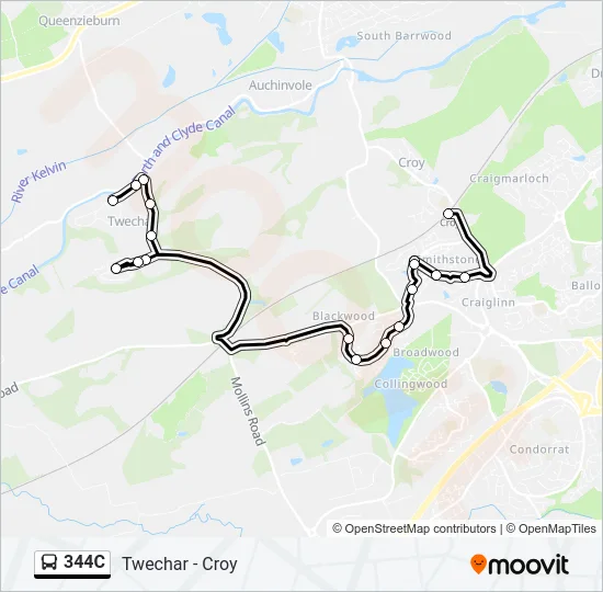 344C Bus Line Map