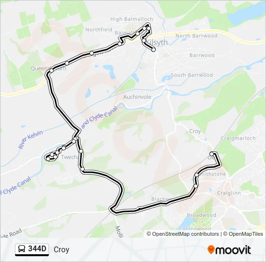 344D Bus Line Map