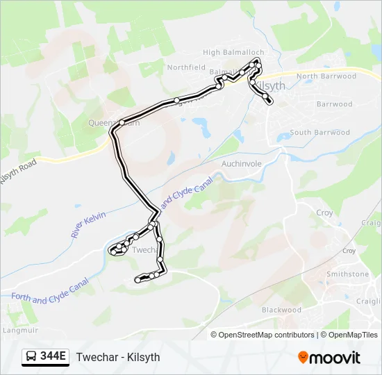 344E Bus Line Map