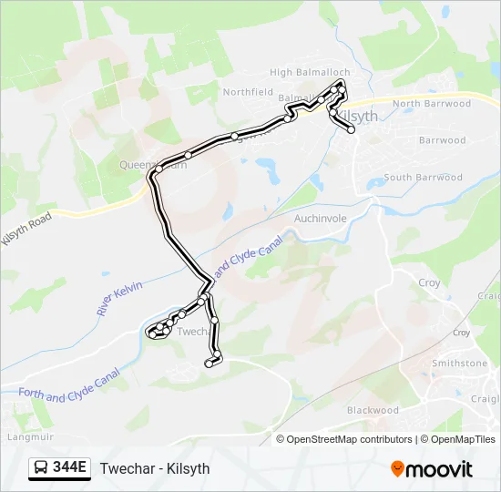 344E Bus Line Map
