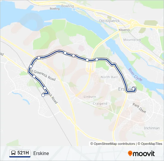 521H Bus Line Map