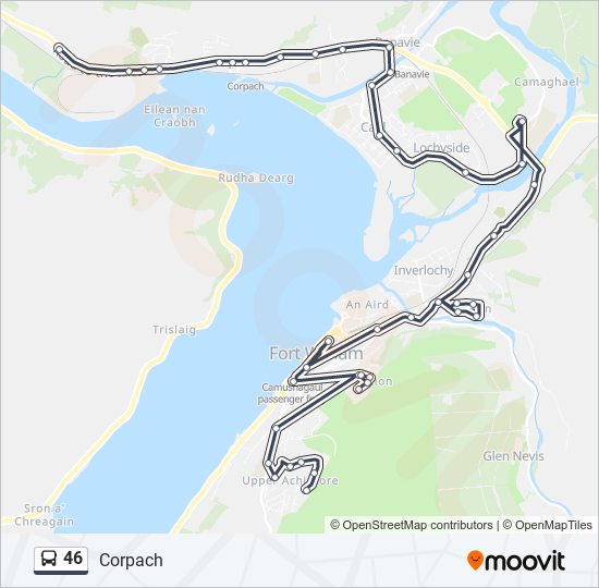 46 bus Line Map