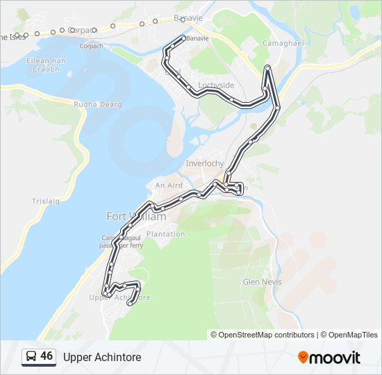 46 bus Line Map