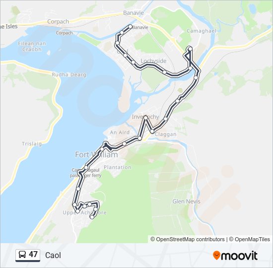 47 bus Line Map