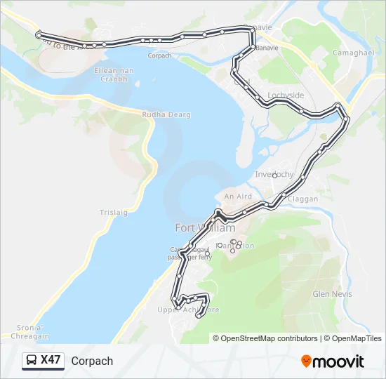 X47 Bus Line Map