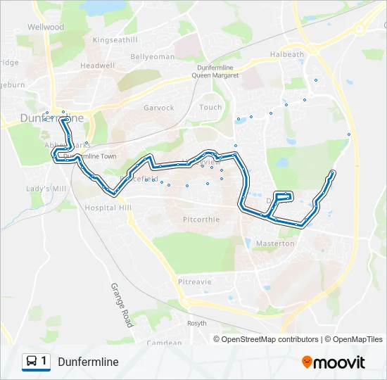 1 Bus Line Map