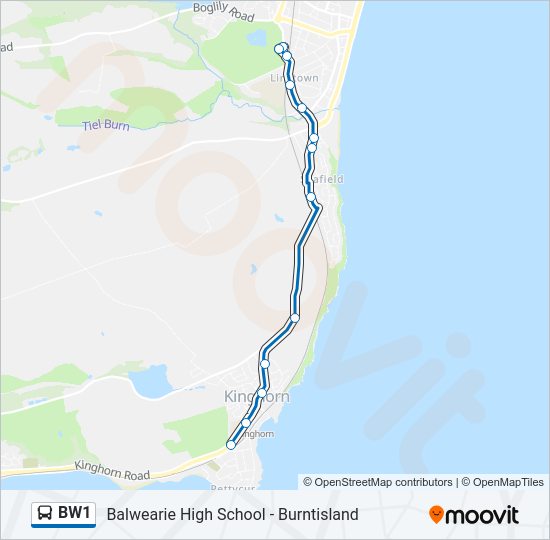 BW1 bus Line Map