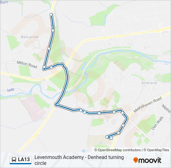 LA13 Bus Line Map