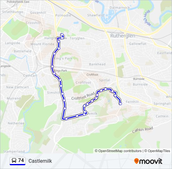 74 Bus Line Map