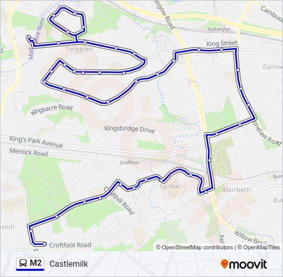 M2 Bus Line Map