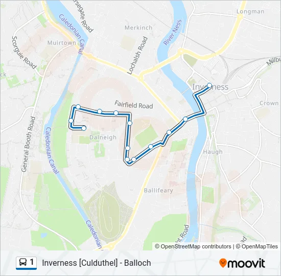 1 Bus Line Map