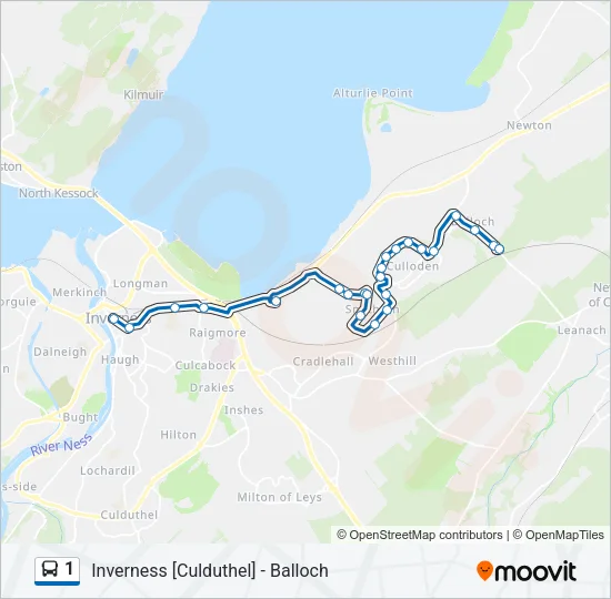 1 Bus Line Map