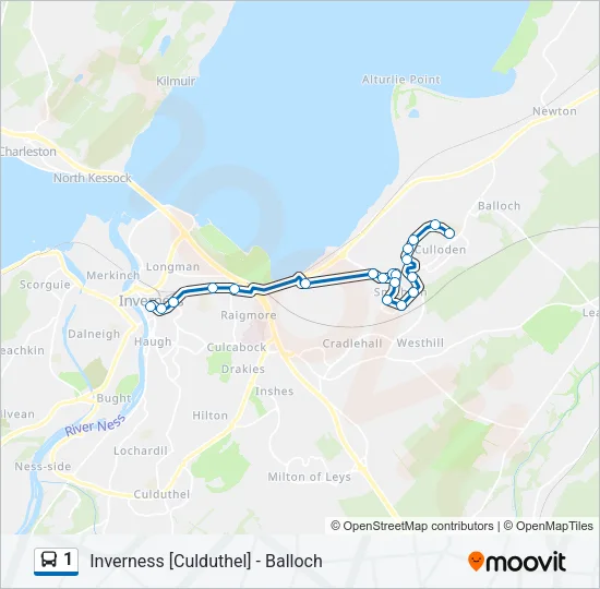 1 Bus Line Map