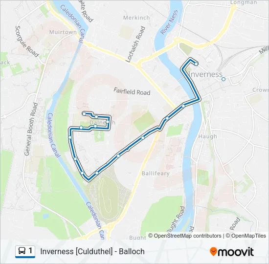 1 Bus Line Map