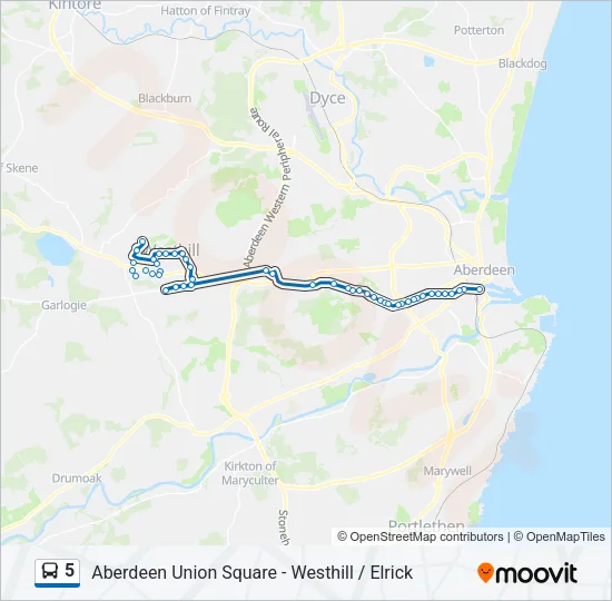 5 Bus Line Map