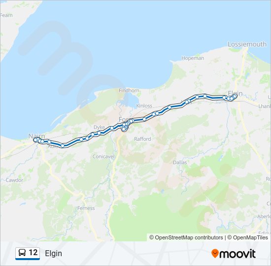12 Bus Line Map