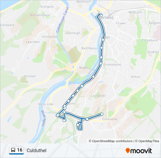 16 Bus Line Map