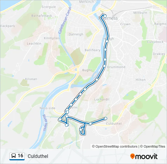 16 Bus Line Map