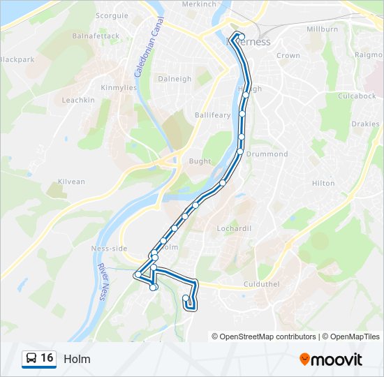 16 Bus Line Map