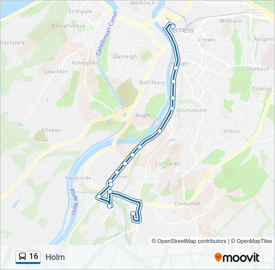 16 Bus Line Map