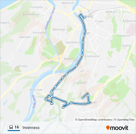 16 Bus Line Map