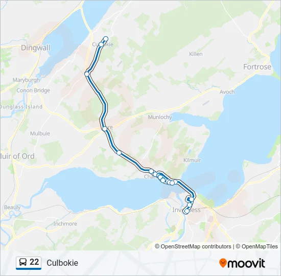 22 Bus Line Map