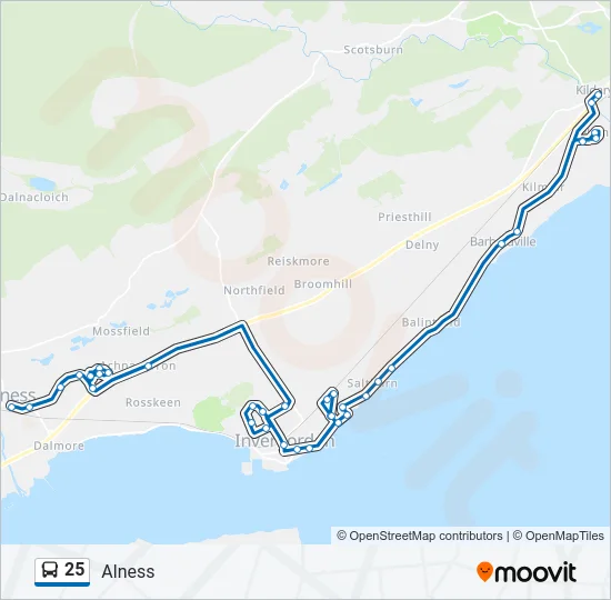 25 Bus Line Map