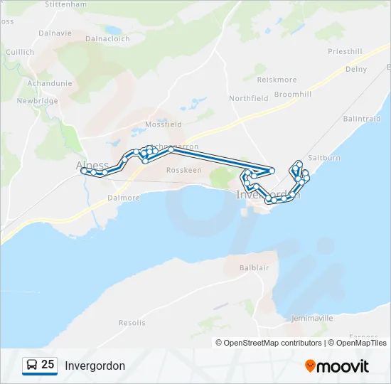 25 Bus Line Map