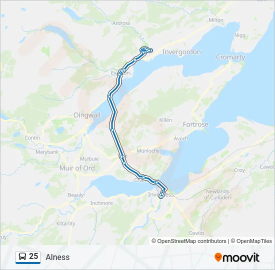 25 Bus Line Map
