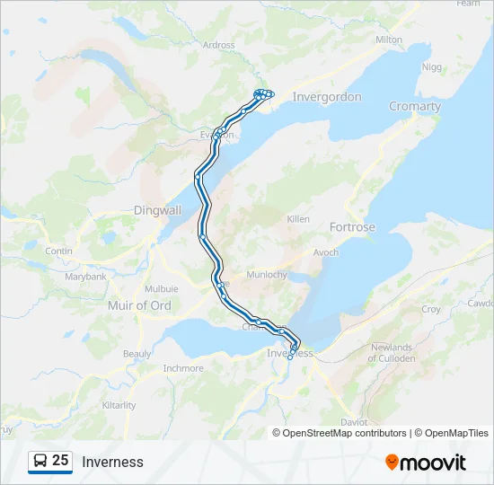 25 Bus Line Map