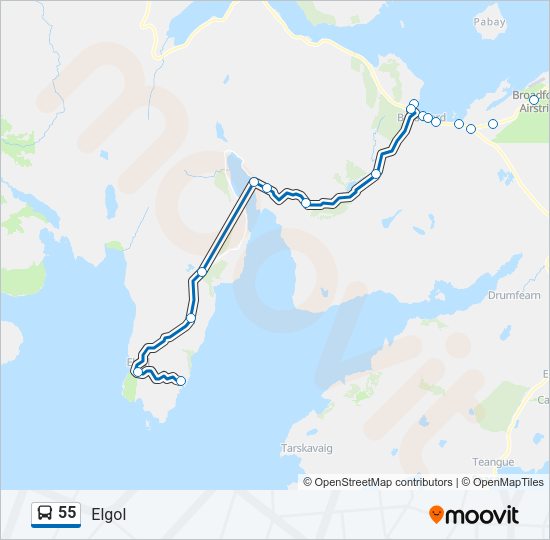 55 Bus Line Map