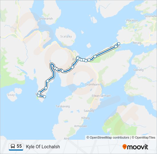 55 Bus Line Map