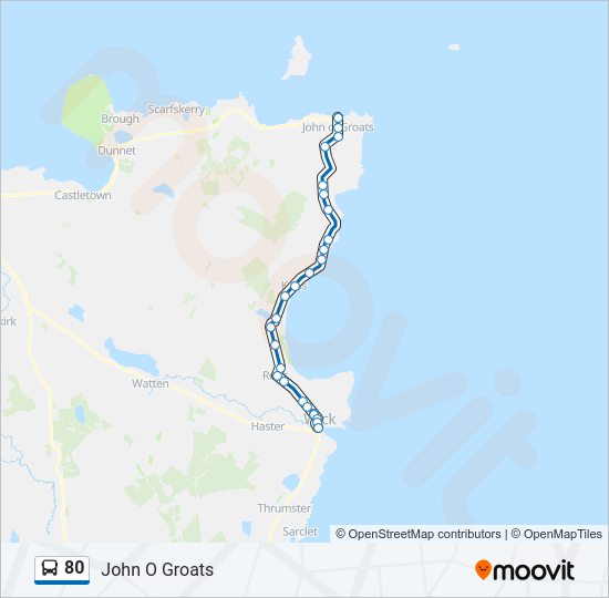 80 Bus Line Map