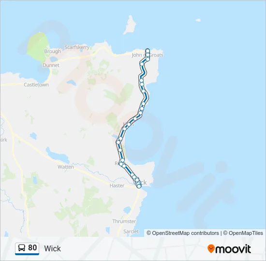 80 Bus Line Map