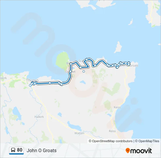 80 Bus Line Map