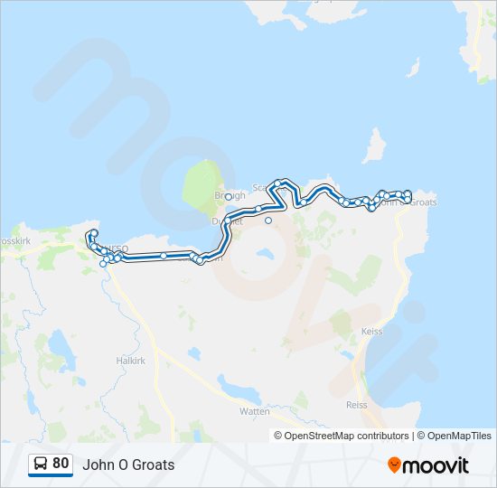 80 Bus Line Map