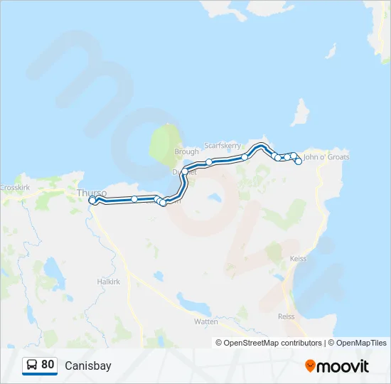 80 Bus Line Map