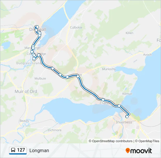 127 Bus Line Map