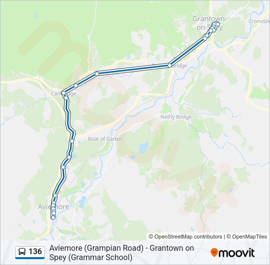 136 Bus Line Map