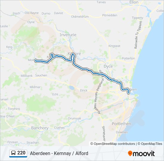 220 bus Line Map