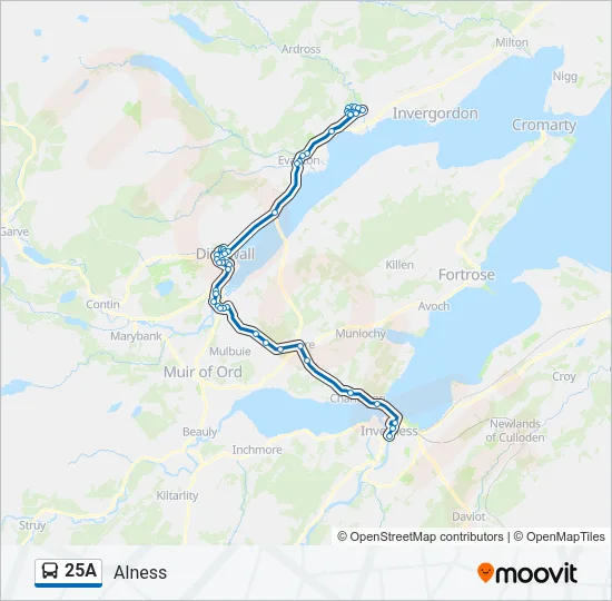 25A Bus Line Map