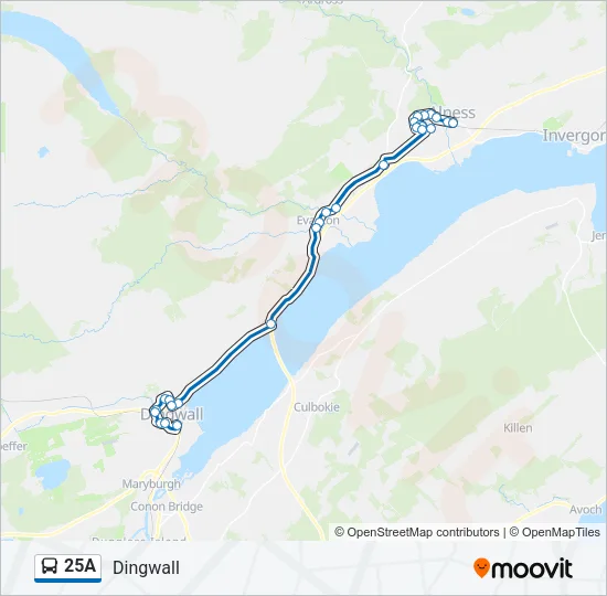 25A Bus Line Map
