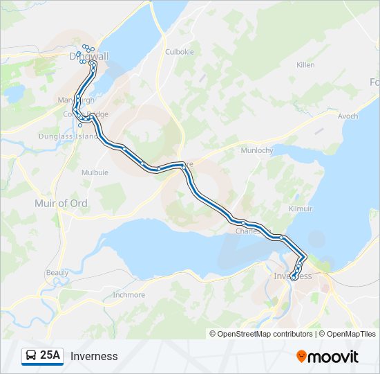 25A Bus Line Map