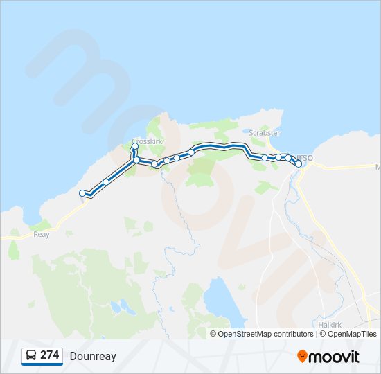 274 bus Line Map