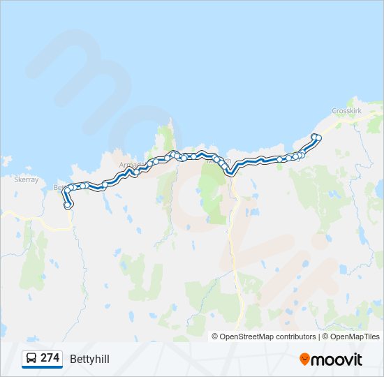 274 bus Line Map