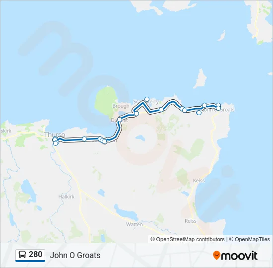 280 Bus Line Map