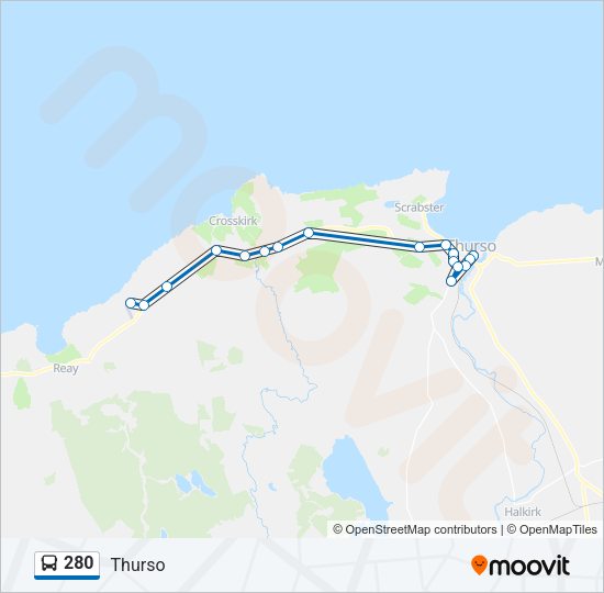 280 Bus Line Map