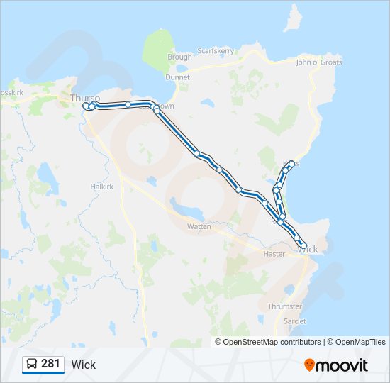 281 Bus Line Map