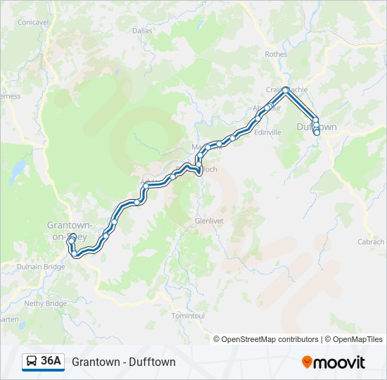 36A bus Line Map